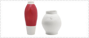 hella jongerius big white pot and red white vase